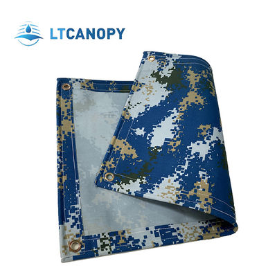 Litong por mayor Tejido de lienzo impermeable Pintura azul Camuflaje Silicio orgánico Lienzo lonas