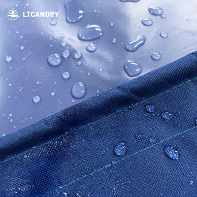 Lona impermeable laminada de PVC y poliéster Oxford azul claro y ligero Litong, fabricante chino